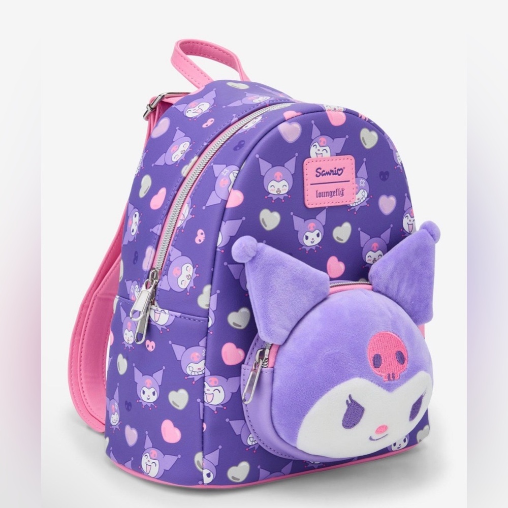 Loungefly Kuromi Plush Backpack- NWT - Picture 3 of 5